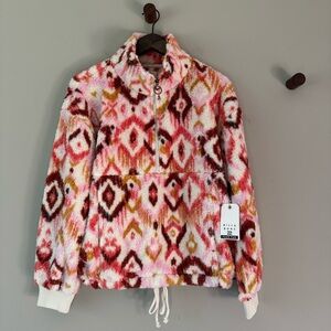 BILLABONG TIME OFF HALF ZIP FLEECE PULLOVER SIZE MEDIUM LAVENDER KISS